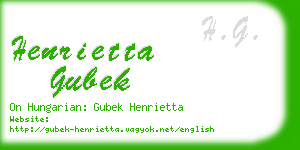 henrietta gubek business card